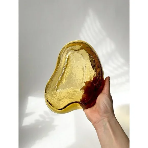 Blenko Glass Co. Amoeba Free Form Handmade Glass Catchall / Ash Tray - Picture 7 of 8